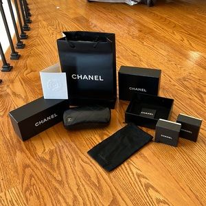 Chanel Quilted Glasses Case and Accessories